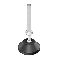 MODULAR SOLUTIONS PLASTIC FOOT&lt;BR&gt;60MM PAD, M10 THREAD W/ JAM NUT